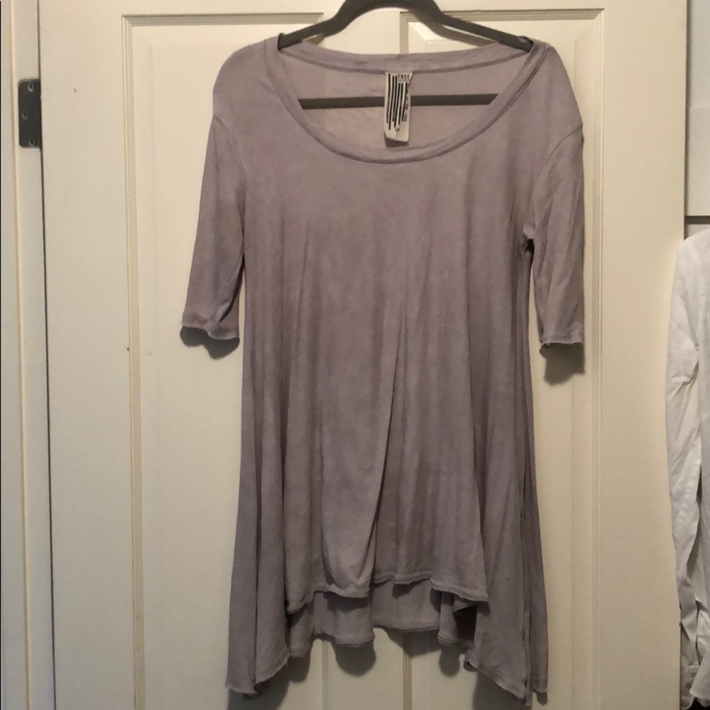 Free people trapeze tee shirt in grey/purple